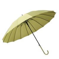 Pongee 16 rid-frame & windproof & Waterproof Sun-Rain Umbrella Fiber & PU Leather Solid PC