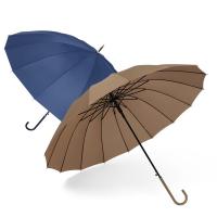 Pongee 16 rid-frame & windproof & Waterproof Sun-Rain Umbrella Rubber & Iron Solid PC