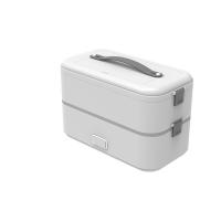 304 Stainless Steel & Plastic Electric Heating Lunch Box 220V & different power plug style for choose Solid white PC