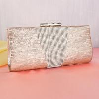 PU Leather Easy Matching Clutch Bag durable & with rhinestone champagne PC