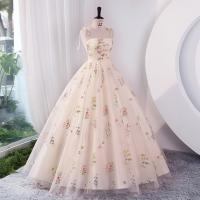 Polyester Slim & Plus Size Long Evening Dress patchwork floral PC