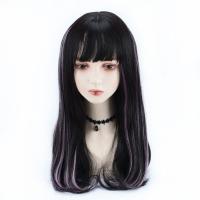 High Temperature Fiber mid-long hair Wig Can NOT perm or dye black and pink PC