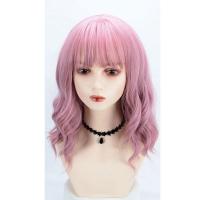 High Temperature Fiber Wavy Wig Can NOT perm or dye pink PC