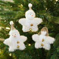 Felpa Árbol de Navidad colgando de la decoración, blanco,  trozo