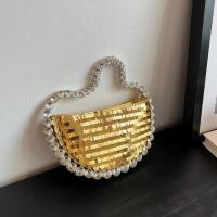 PU Leather & Sequin Easy Matching Clutch Bag with rhinestone PC