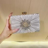 Silk Easy Matching Clutch Bag with chain & with rhinestone floral PC