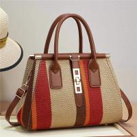 PU Leather Easy Matching Handbag durable & large capacity striped PC
