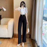 Polyester Waist-controlled Women Casual Set & two piece Pants & top Set