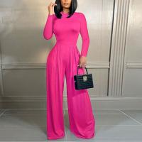 Polyester Women Casual Set slimming Long Trousers & long sleeve blouses patchwork Solid Set