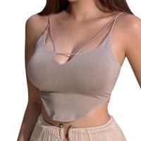 Spandex & Polyester Slim Camisole midriff-baring Solid PC