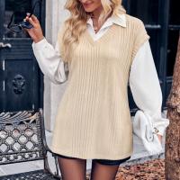 Spandex & Polyester Women Long Sleeve Blouses & fake two piece PC