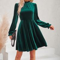Spandex & Polyester Waist-controlled & A-line Autumn and Winter Dress Solid PC
