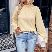 Polyester Women Long Sleeve T-shirt Solid PC