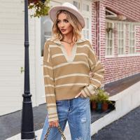 Acrylic Soft Women Sweater & loose & thermal striped PC