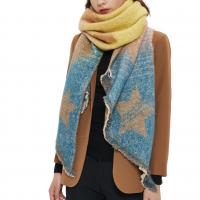Polyester Women Scarf thicken & thermal weave star pattern PC