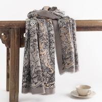 Polyester Multifunction Women Scarf thermal printed gray PC