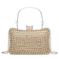 Polyester Clutch Bag with chain & with rhinestone PC