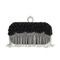 PU Leather & Plastic Pearl Evening Party & iron-on & Tassels Clutch Bag PC