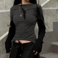 Polyester Slim Women Long Sleeve T-shirt backless PC