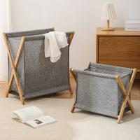 Moso Bamboo & Cloth foldable Storage Basket for storage Solid PC