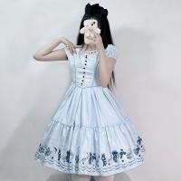 Polyester Costume de princesse de femmes Patchwork Autres Bleu pièce