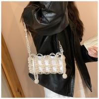 Plastic Pearl Easy Matching Shoulder Bag white PC