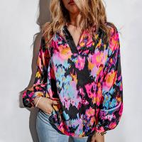 Polyester Women Long Sleeve Blouses & loose printed PC