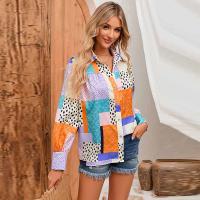 Polyester Vrouwen lange mouw Shirt Afgedrukt Geometrische meer kleuren naar keuze stuk