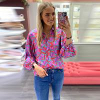 Cotton Women Long Sleeve Shirt & loose printed floral multi-colored PC