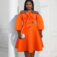 Polyester Einteiliges Kleid, Orange,  Stück