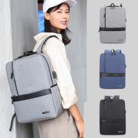 Oxford & Polyester Backpack large capacity & hardwearing & with USB interface & waterproof Solid PC