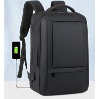 Oxford Backpack large capacity & hardwearing & with USB interface & waterproof Oxford Solid black PC