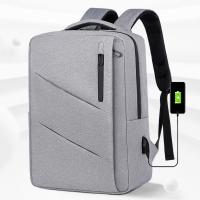 Oxford Backpack large capacity & hardwearing & with USB interface & waterproof Polyester Solid PC