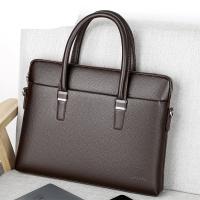 PU Leather Briefcase large capacity & attached with hanging strap & waterproof Polyester PC