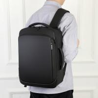Nylon Backpack large capacity & hardwearing & with USB interface & waterproof Polyester Solid PC