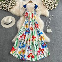 Polyester Slip Kleid, Gedruckt, Floral, gemischte Farben,  Stück