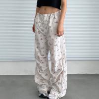 Woven Wide Leg Trousers & Hip-hugger Women Long Trousers & loose printed shivering white PC