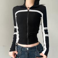 Polyester Waist-controlled & Slim Women Long Sleeve T-shirt slimming Solid black PC