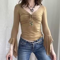 Coton T-shirt femme à manches longues Solide plus de couleurs pour le choix pièce