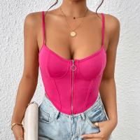 Polyester Slim & Crop Top Camisole Solid fuchsia PC