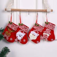 Napped Fabric & Linen Christmas Decoration Stocking christmas design red PC