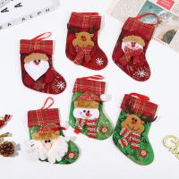 Geluinapte stof Kerstdecoratie sokken meer kleuren naar keuze stuk