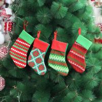 Polyester Weihnachtsdekoration Socken, unterschiedliches Muster zur Auswahl, 12Pcs/Tasche,  Tasche