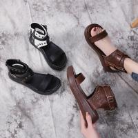 PU Leather Women Sandals & breathable Solid Pair