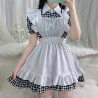 Cotton Sexy Maid Costume patchwork Others black PC