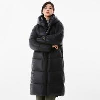 Polyester long style & windproof Women Parkas & thermal Solid black PC
