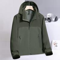Polyester windproof & Plus Size Men Jacket & waterproof patchwork Solid PC