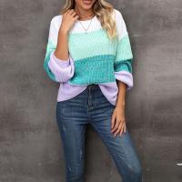 Acrylic Women Sweater contrast color & loose patchwork PC
