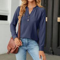 Mercerized Cotton & Rayon & Polyester Women Long Sleeve T-shirt & loose jacquard PC