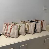 PU Leather Tote Bag & Weave Shoulder Bag large capacity & soft surface letter PC